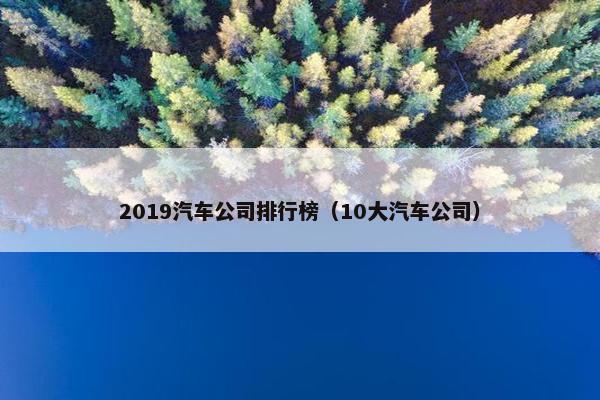 2019汽车公司排行榜（10大汽车公司）