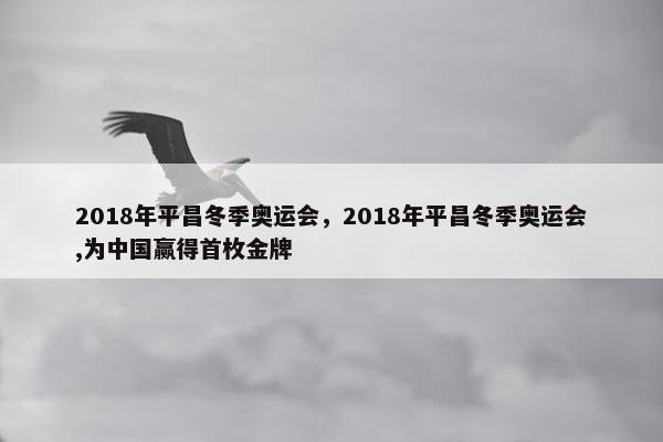 2018年平昌冬季奥运会，2018年平昌冬季奥运会,为中国赢得首枚金牌