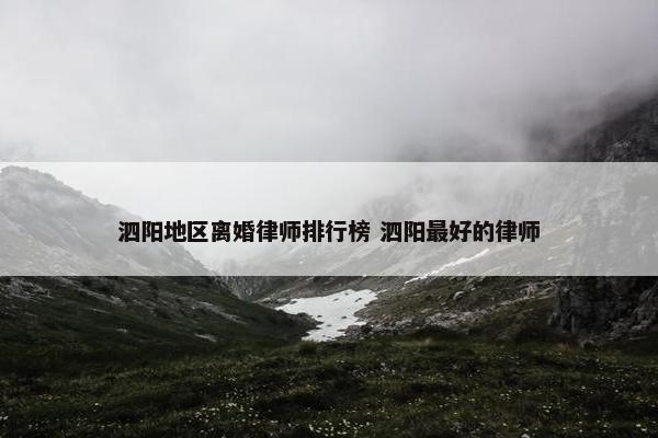 泗阳地区离婚律师排行榜 泗阳最好的律师