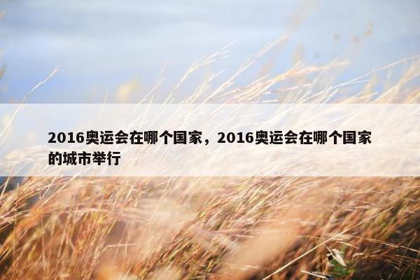 2016奥运会在哪个国家，2016奥运会在哪个国家的城市举行