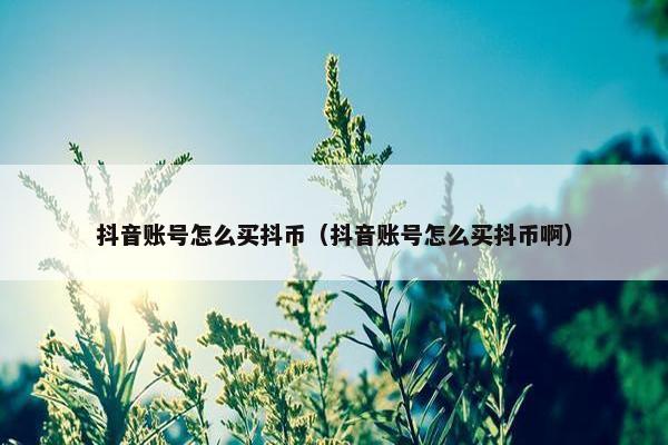 抖音账号怎么买抖币（抖音账号怎么买抖币啊）