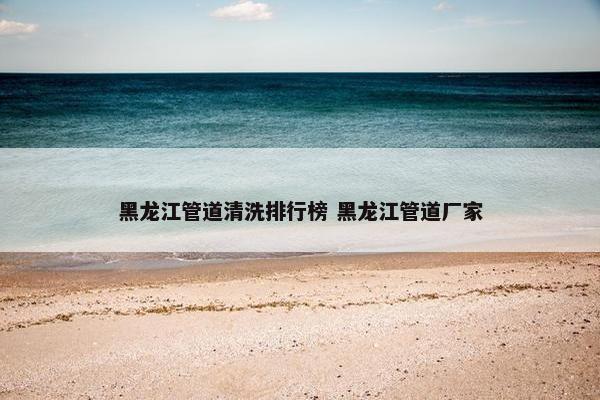 黑龙江管道清洗排行榜 黑龙江管道厂家