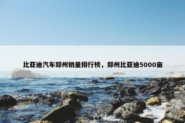 比亚迪汽车郑州销量排行榜，郑州比亚迪5000亩