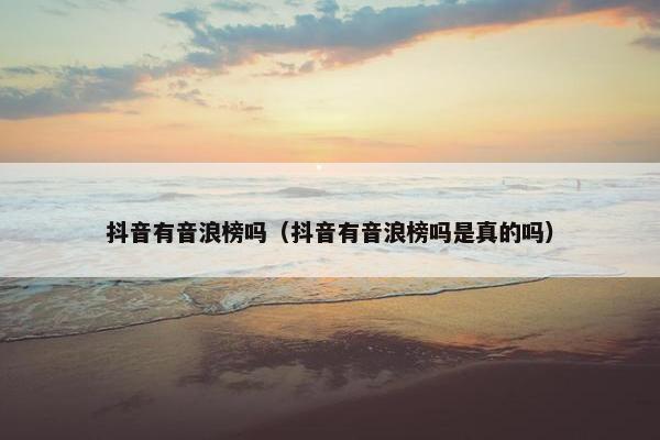 抖音有音浪榜吗（抖音有音浪榜吗是真的吗）