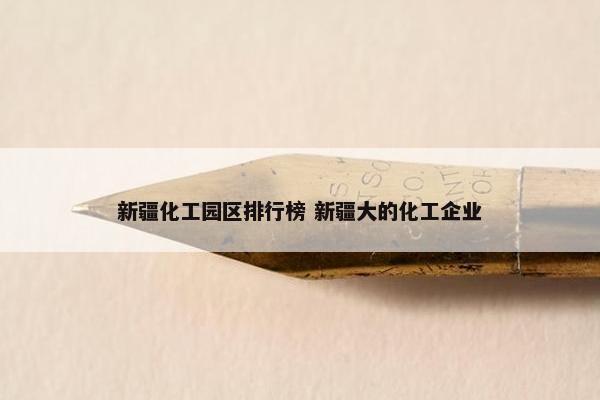 新疆化工园区排行榜 新疆大的化工企业