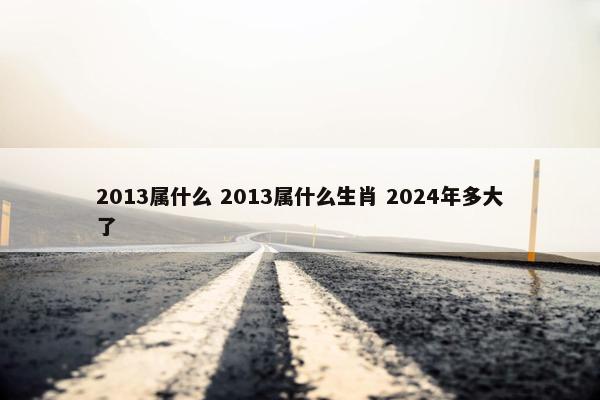 2013属什么 2013属什么生肖 2024年多大了