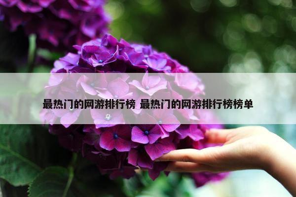 最热门的网游排行榜 最热门的网游排行榜榜单