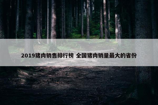 2019猪肉销售排行榜 全国猪肉销量最大的省份