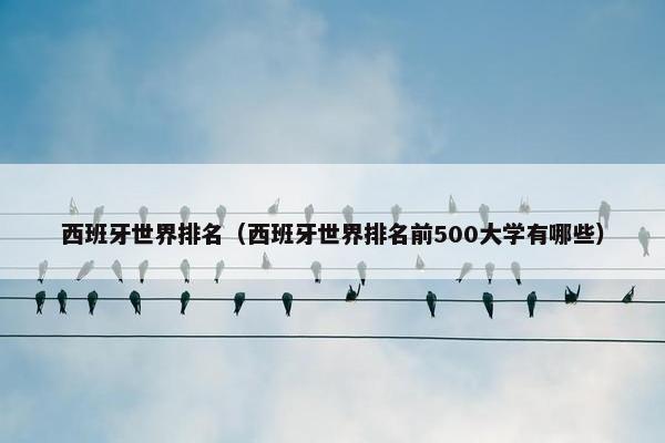 西班牙世界排名（西班牙世界排名前500大学有哪些）