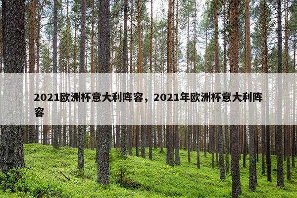 2021欧洲杯意大利阵容，2021年欧洲杯意大利阵容