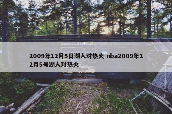 2009年12月5日湖人对热火 nba2009年12月5号湖人对热火