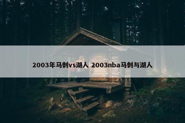 2003年马刺vs湖人 2003nba马刺与湖人