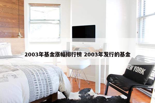 2003年基金涨幅排行榜 2003年发行的基金