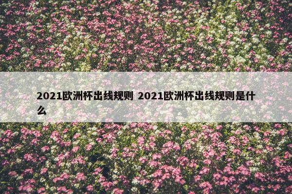 2021欧洲杯出线规则 2021欧洲杯出线规则是什么