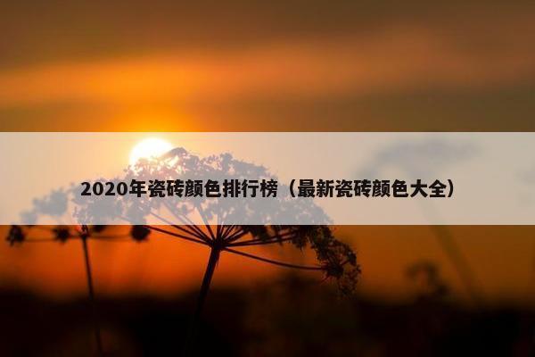 2020年瓷砖颜色排行榜（最新瓷砖颜色大全）