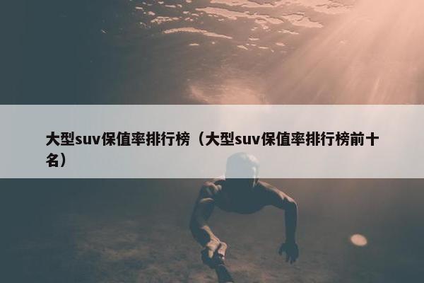 大型suv保值率排行榜（大型suv保值率排行榜前十名）