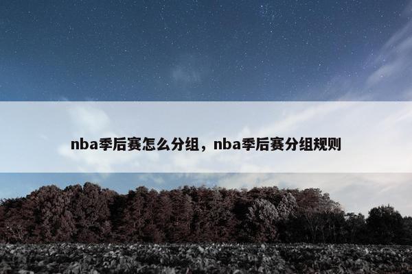 nba季后赛怎么分组，nba季后赛分组规则