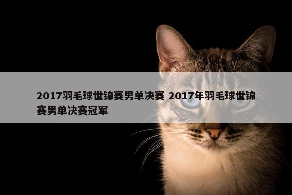 2017羽毛球世锦赛男单决赛 2017年羽毛球世锦赛男单决赛冠军