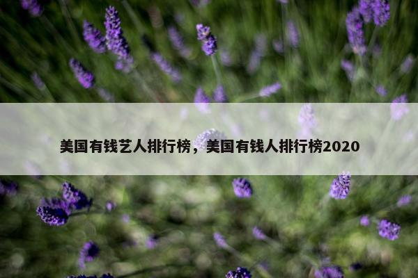 美国有钱艺人排行榜，美国有钱人排行榜2020