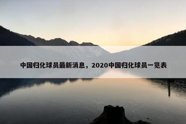 中国归化球员最新消息，2020中国归化球员一览表