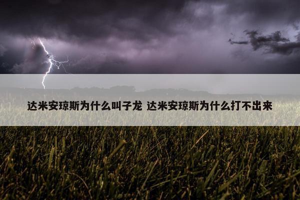 达米安琼斯为什么叫子龙 达米安琼斯为什么打不出来