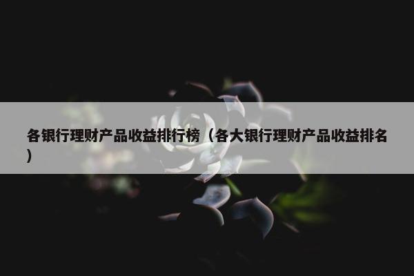 各银行理财产品收益排行榜（各大银行理财产品收益排名）