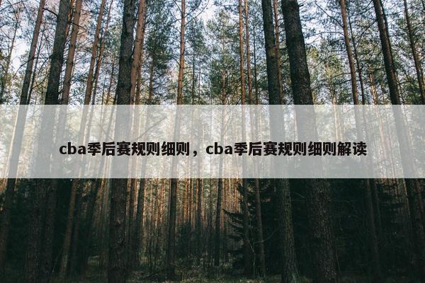 cba季后赛规则细则，cba季后赛规则细则解读