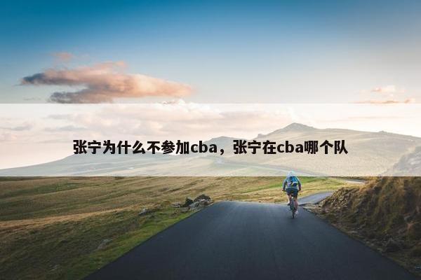 张宁为什么不参加cba，张宁在cba哪个队