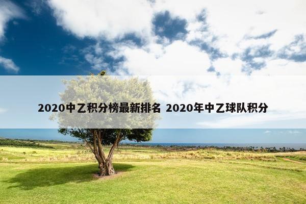 2020中乙积分榜最新排名 2020年中乙球队积分