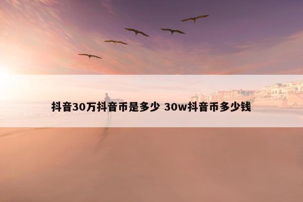 抖音30万抖音币是多少 30w抖音币多少钱