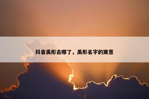 抖音禹彤去哪了，禹彤名字的寓意