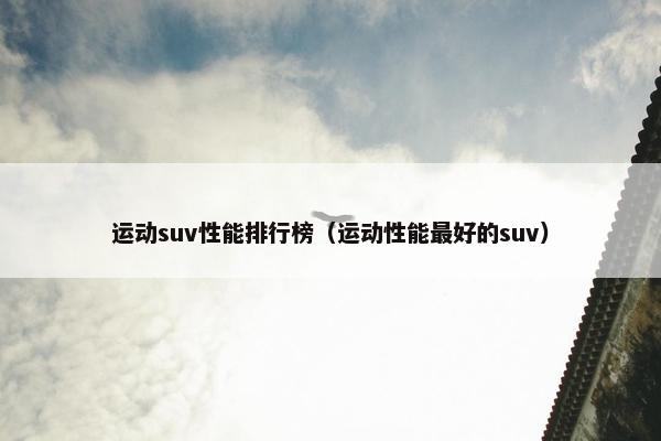 运动suv性能排行榜（运动性能最好的suv）