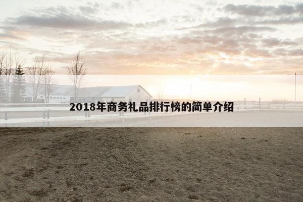 2018年商务礼品排行榜的简单介绍