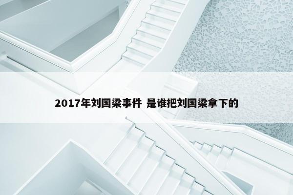 2017年刘国梁事件 是谁把刘国梁拿下的