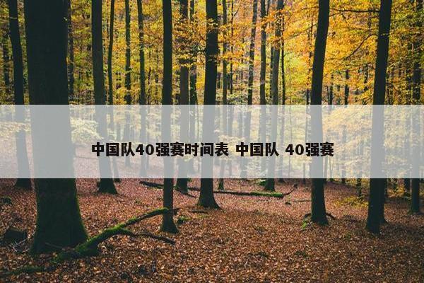 中国队40强赛时间表 中国队 40强赛