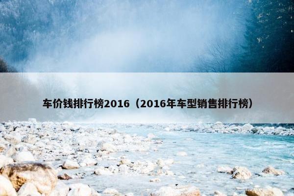 车价钱排行榜2016（2016年车型销售排行榜）