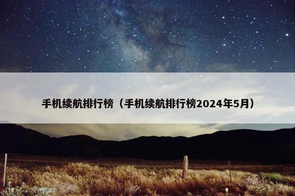 手机续航排行榜（手机续航排行榜2024年5月）