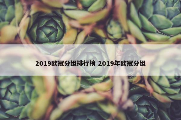 2019欧冠分组排行榜 2019年欧冠分组