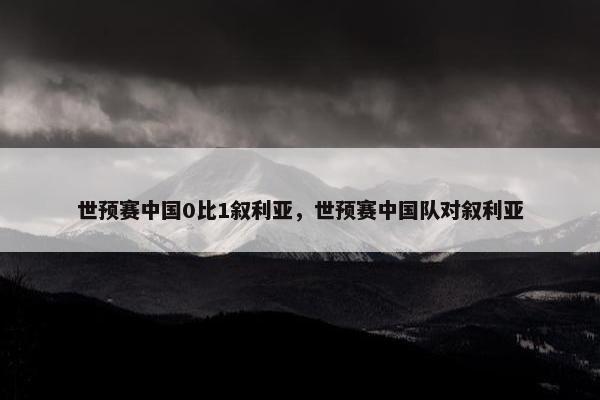 世预赛中国0比1叙利亚，世预赛中国队对叙利亚