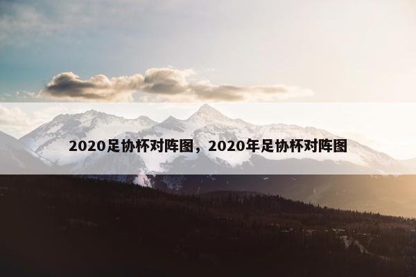 2020足协杯对阵图，2020年足协杯对阵图