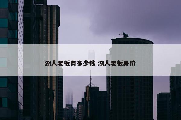 湖人老板有多少钱 湖人老板身价