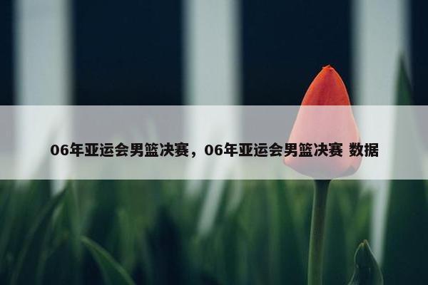 06年亚运会男篮决赛，06年亚运会男篮决赛 数据