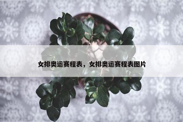 女排奥运赛程表，女排奥运赛程表图片