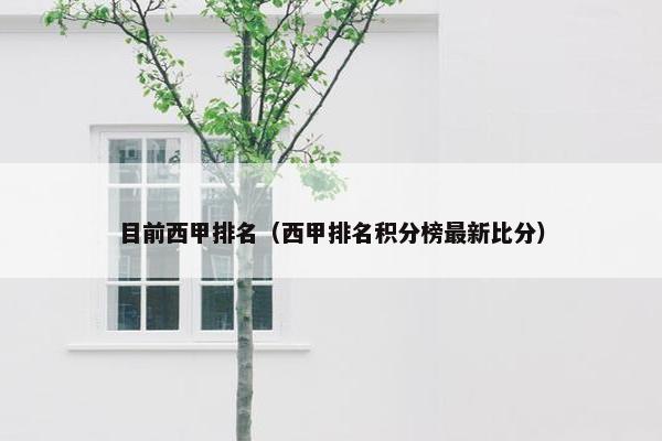 目前西甲排名（西甲排名积分榜最新比分）