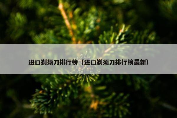 进口剃须刀排行榜（进口剃须刀排行榜最新）