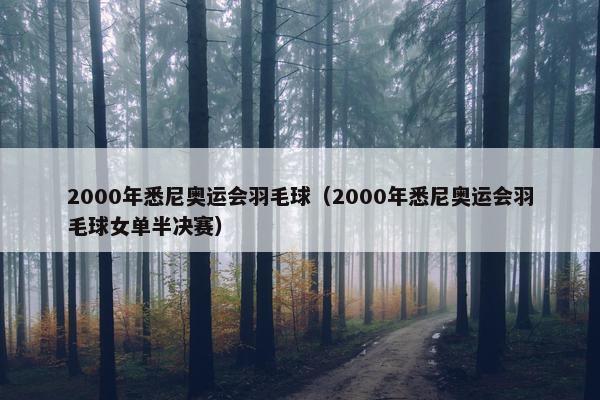 2000年悉尼奥运会羽毛球（2000年悉尼奥运会羽毛球女单半决赛）