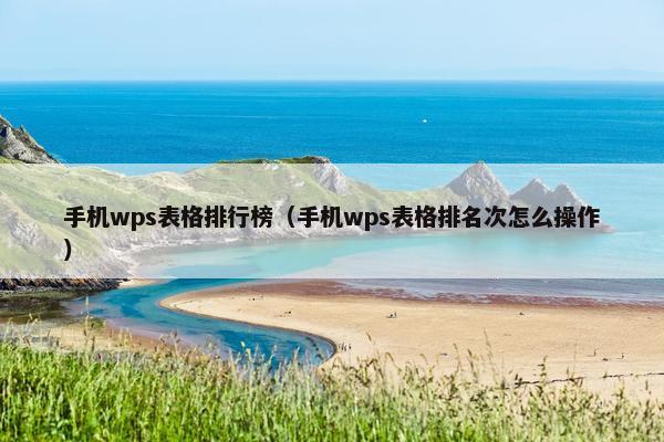 手机wps表格排行榜（手机wps表格排名次怎么操作）