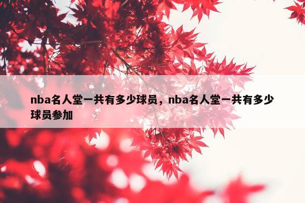 nba名人堂一共有多少球员，nba名人堂一共有多少球员参加