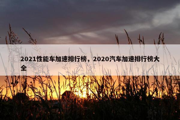 2021性能车加速排行榜，2020汽车加速排行榜大全