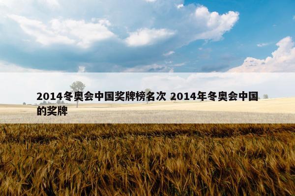 2014冬奥会中国奖牌榜名次 2014年冬奥会中国的奖牌